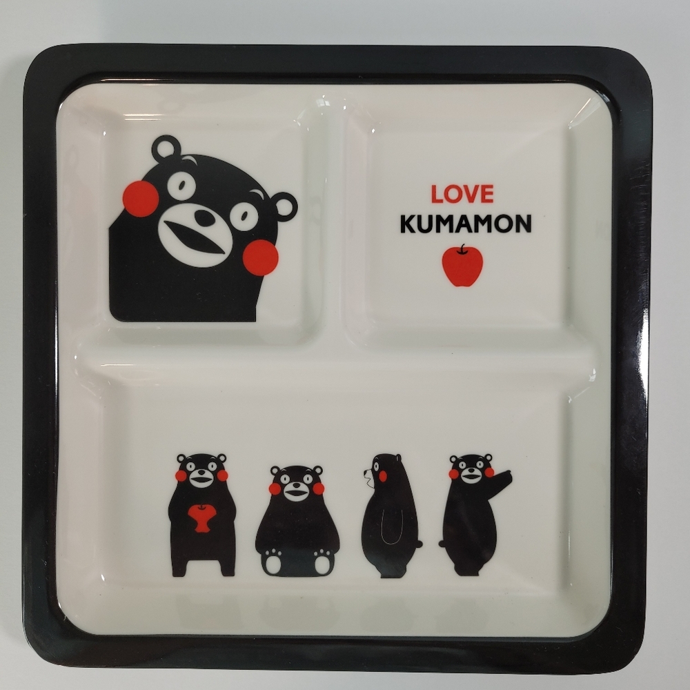 Love Kumamon Divided Plate Melamine Plastic Dish Doki Doki Crate Exclusive HTF